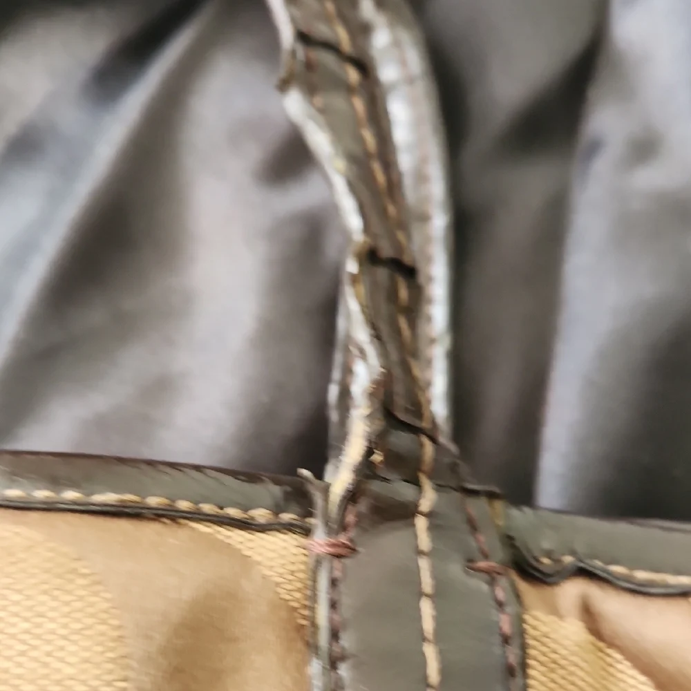 Coach Tan Signature Fold Over Tote - Picture 5 of 12